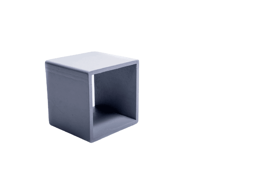[11033] Firkantrør 102x10 mm L=6 m IsoFR P grå RAL 7001 - E23