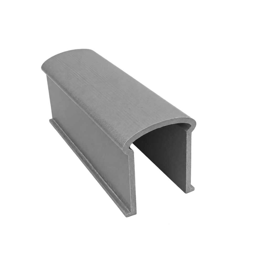 [11404] Håndlist C-profil 128x106 mm, for 76 mm firkantrør L=6 m IsoFR P UV grå RAL 7001