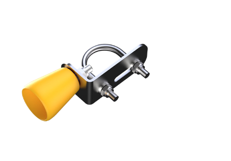 [14513] Safety gate – support block with pipe fixing