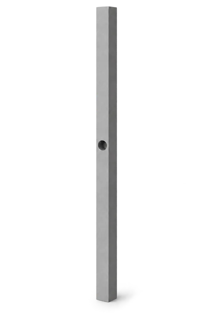 [11040] Handrail Stanchion - FP51 - Grey - Foot mounted - Single hole